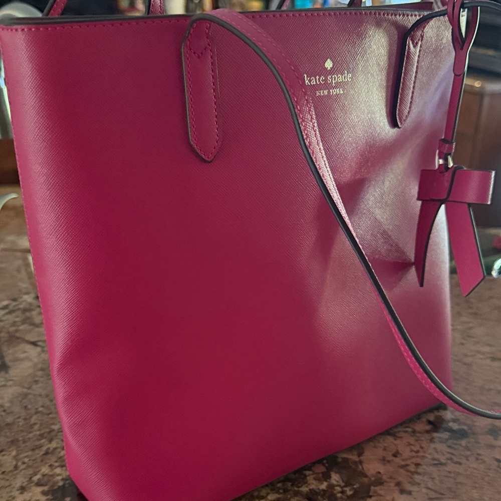 Kate Spade Vibrant Pink Tote with Bow Accent